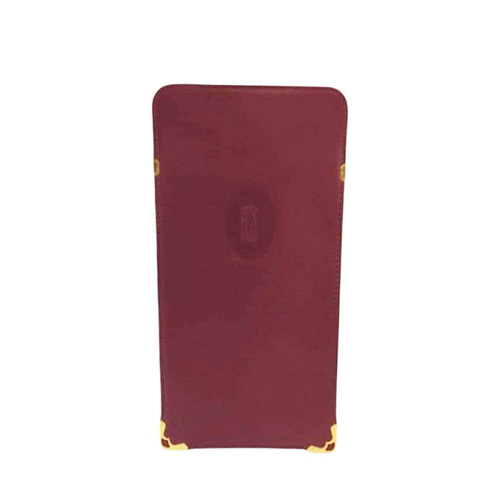 【X'masセール★30%OFF】カルティエ CARTIER メガネケース マストライン ボルドー×ゴールド レディース 中古 最大30％OFF☆年越しセール】カルティエ CARTIER メガネケース マスト
