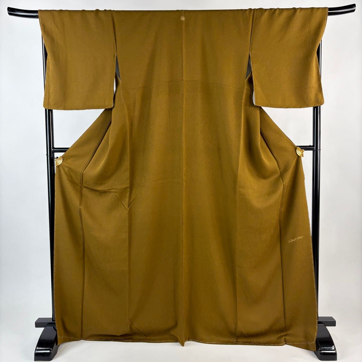 色無地 身丈170 cm 裄丈69 L 袷 コシノヒロコ 落款 地紋 茶色 正絹 秀品 一つ紋