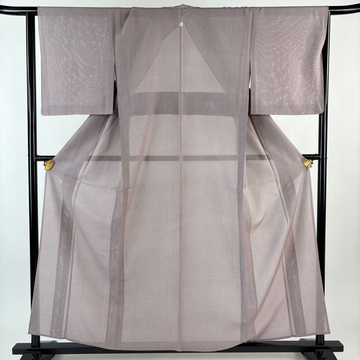 江戸小紋 身丈157 cm 裄丈65 M 薄物 絽 落款 鮫 紫 正絹 秀品 一つ紋