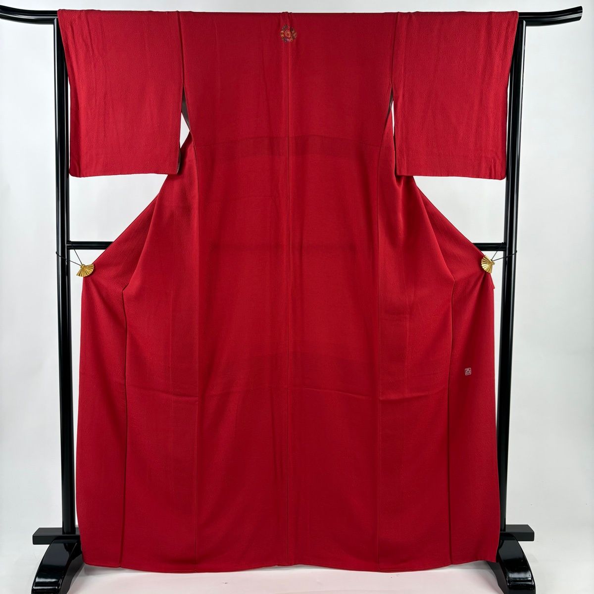 色無地 身丈166 cm 裄丈65 5 M 袷 百貫 落款 赤 正絹 秀品 一つ紋