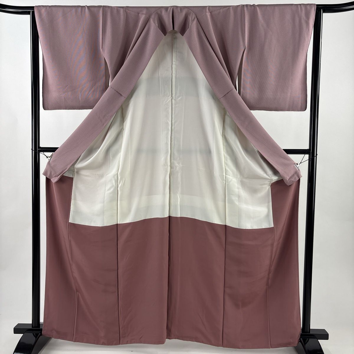  江戸小紋 身丈163 5 cm 裄丈64 M 袷 万筋 紫 正絹 秀品 小紋 着物