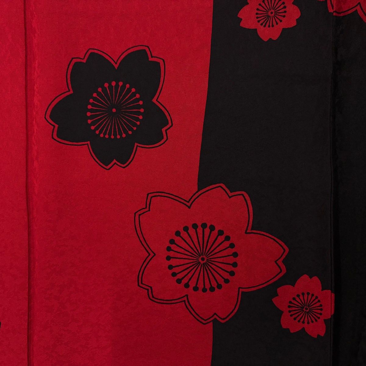  振袖 身丈166 cm 裄丈68 L 袷 桜 地紋 赤 正絹 秀品 振袖 着物