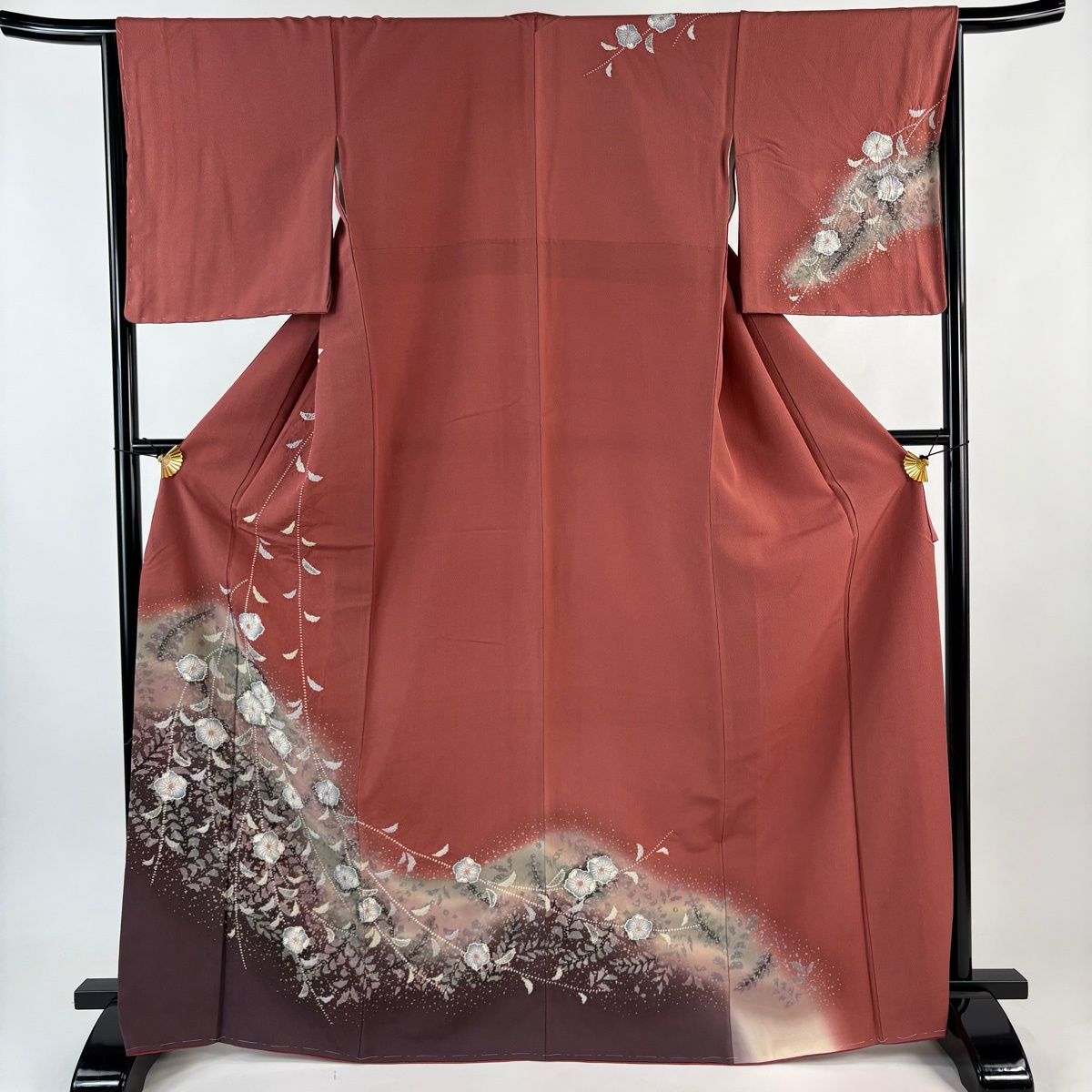 美品】 訪問着 身丈168cm 裄丈65cm M 袷 辻が花柄 絞り 染め分け