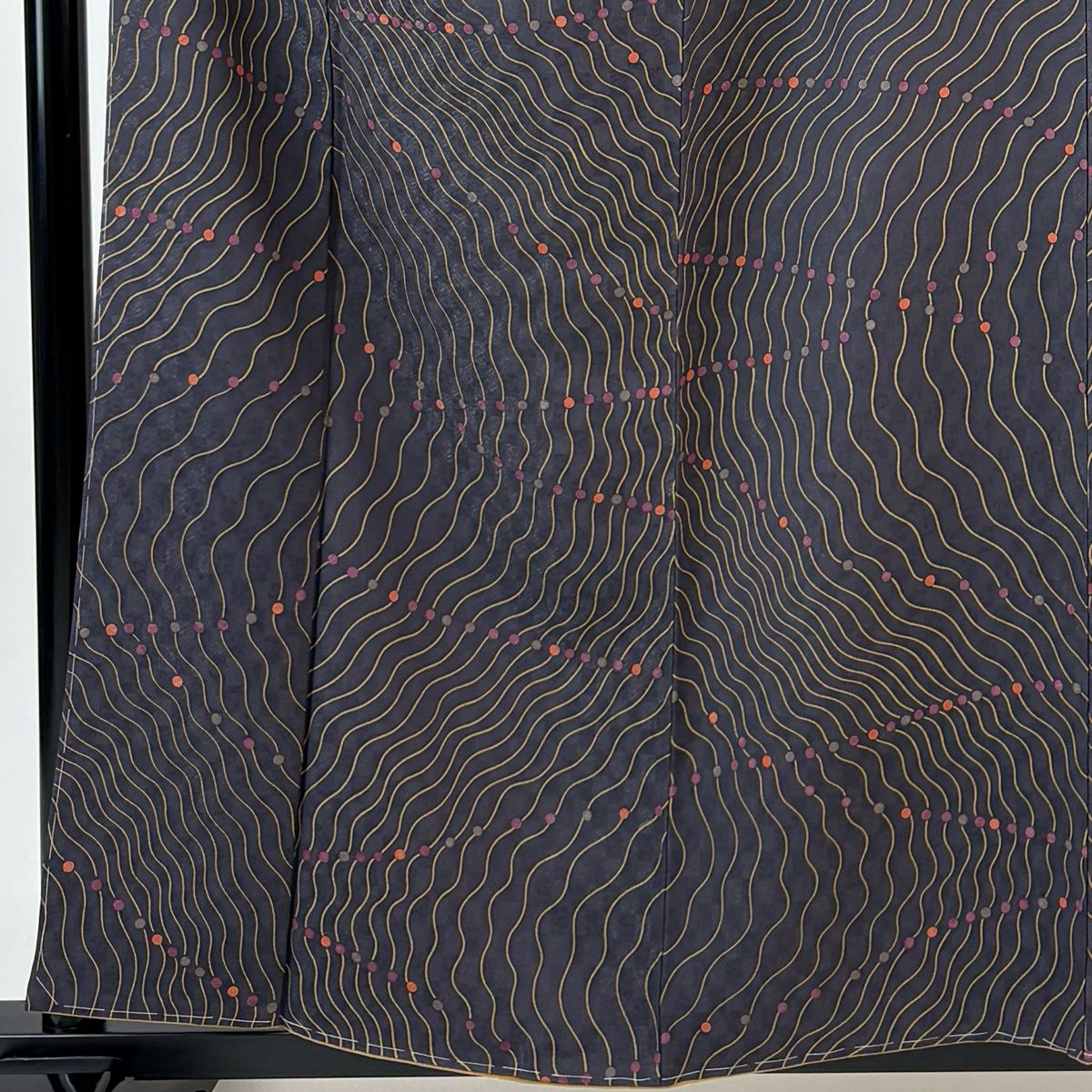 小紋 身丈160 cm 裄丈64 M 袷 幾何学模様 灰紫 正絹 秀品