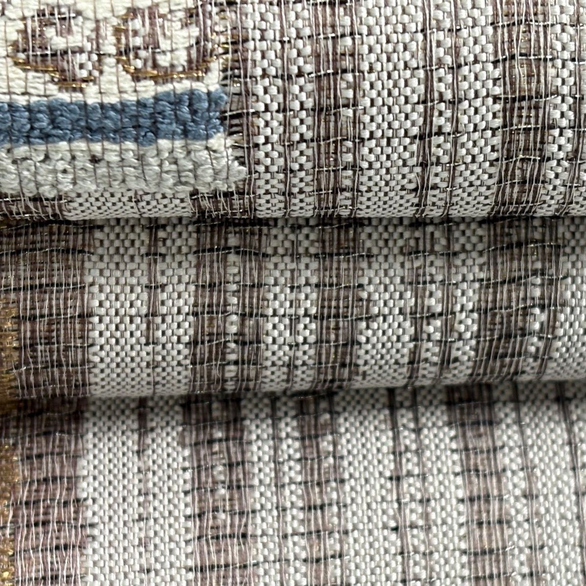 美品】 袋帯 名品 証紙 大島紬地 本泥染 縞 幾何学 金銀糸 刺繍 灰色