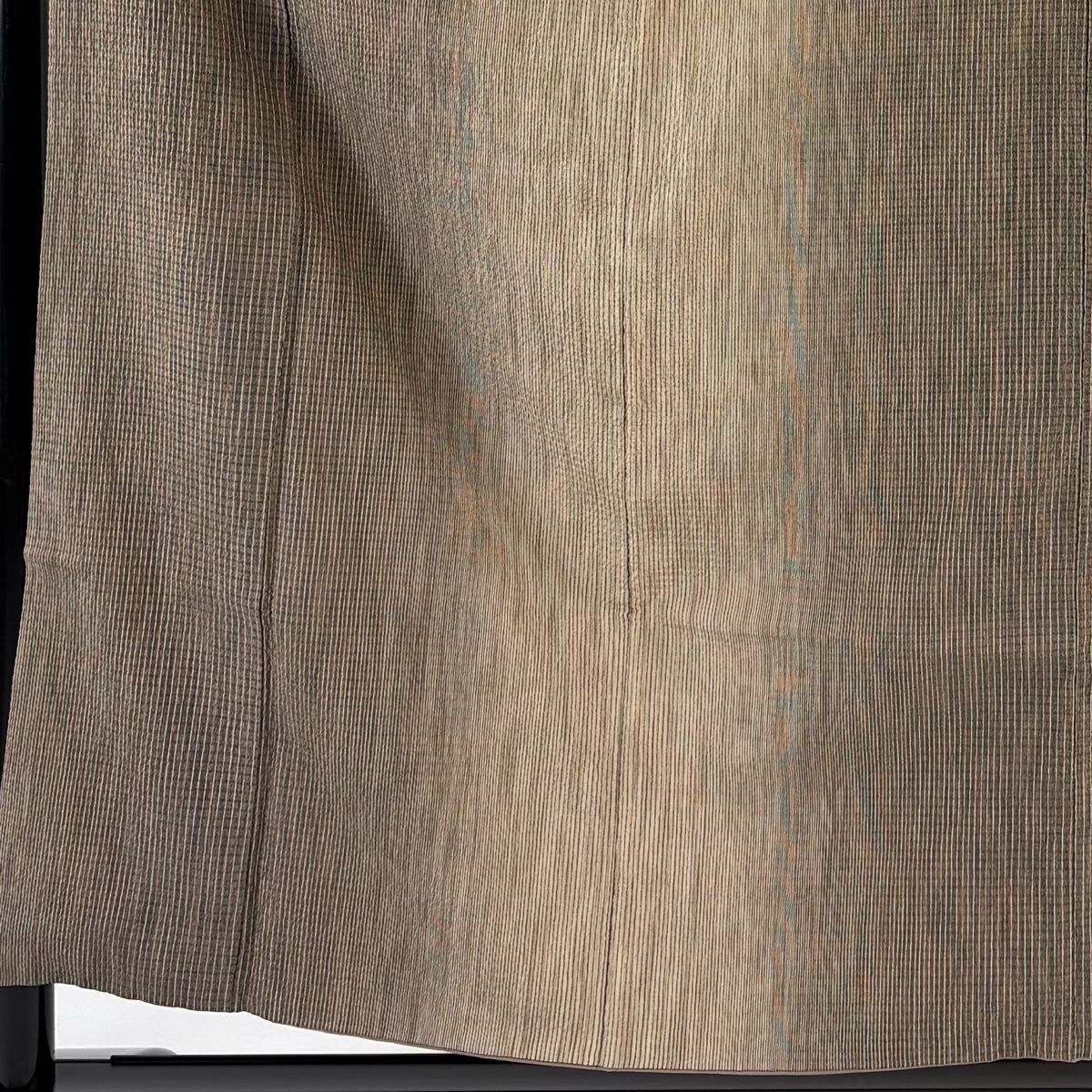 紬 身丈156.5 cm 裄丈63.5 S 袷 縦縞模様 茶色 正絹 名品