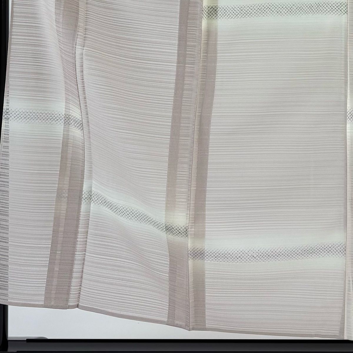 小紋 身丈156 cm 裄丈62 S 薄物 絽 鹿子柄 ぼかし ピンクベージュ 正絹 名品