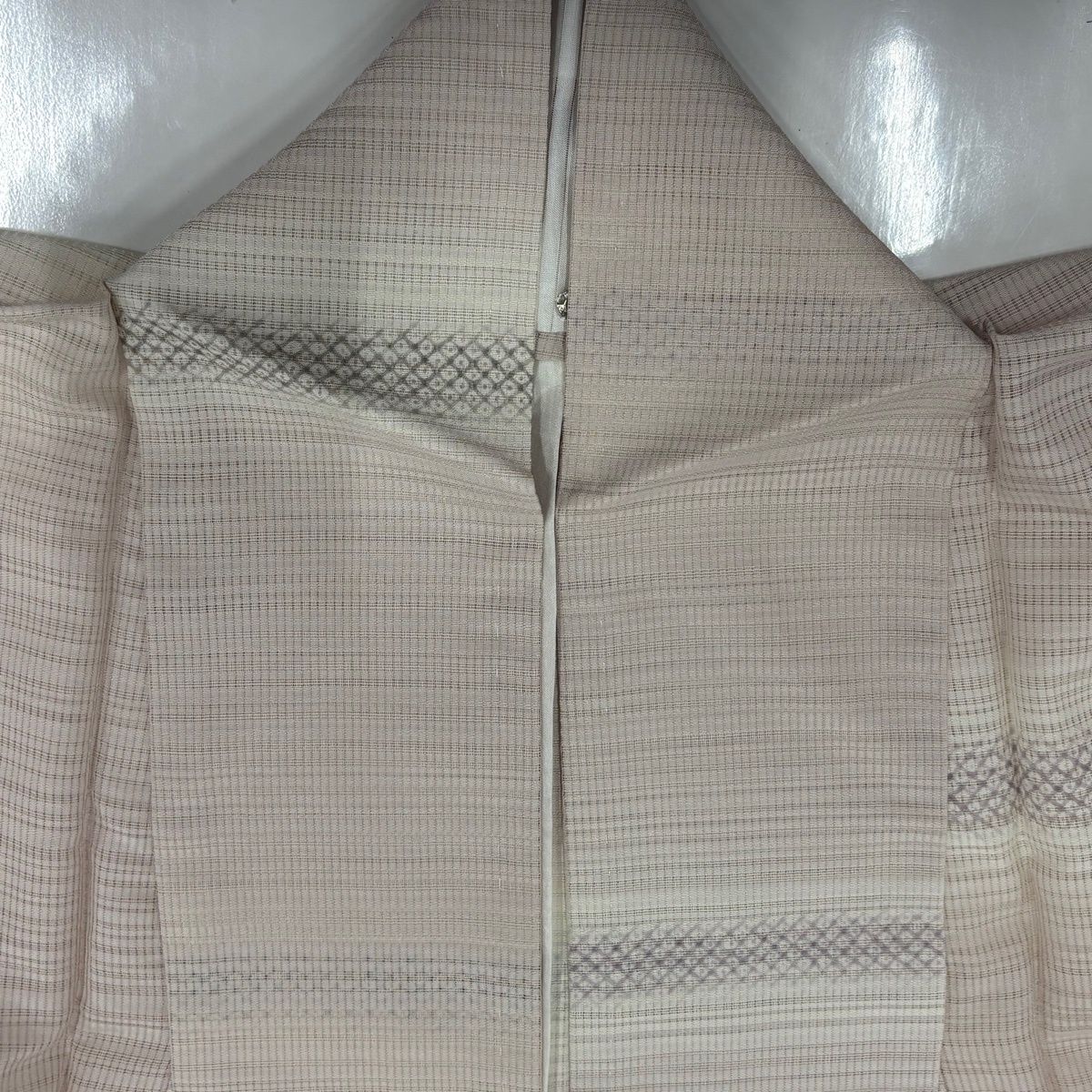  小紋 身丈156 cm 裄丈62 S 薄物 絽 鹿子柄 ぼかし ピンクベージュ 正絹 名品 小紋 着物