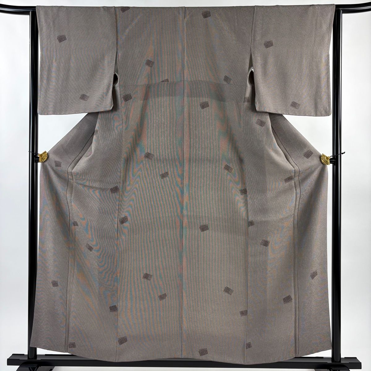 美品】 江戸小紋 身丈157cm 裄丈64cm M 袷 源氏香 万筋 茶紫 正絹 名品