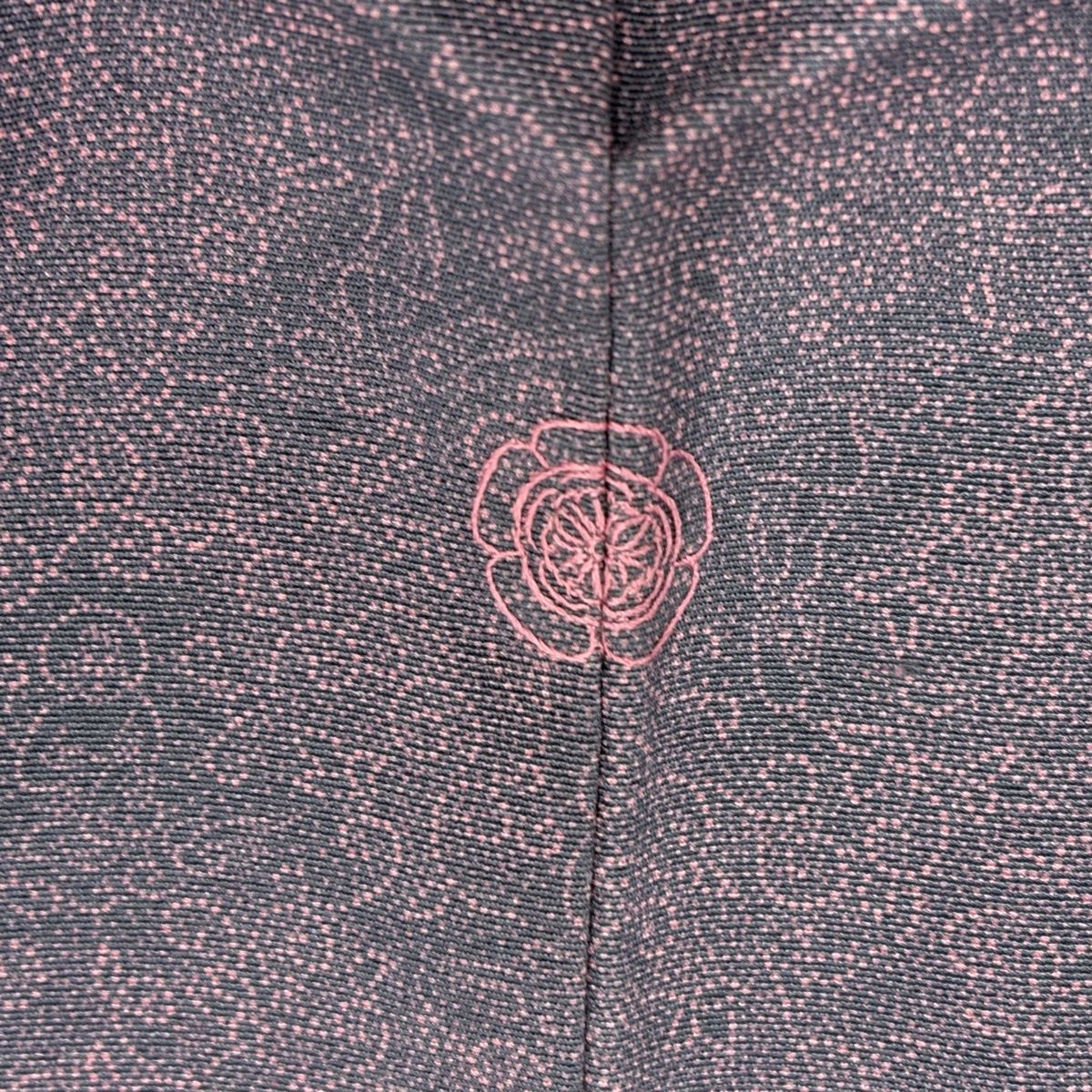  江戸小紋 身丈154 cm 裄丈64 M 袷 人間国宝 中村勇二郎 落款 雲中供養菩薩 灰紫 正絹 一つ紋 小紋 着物