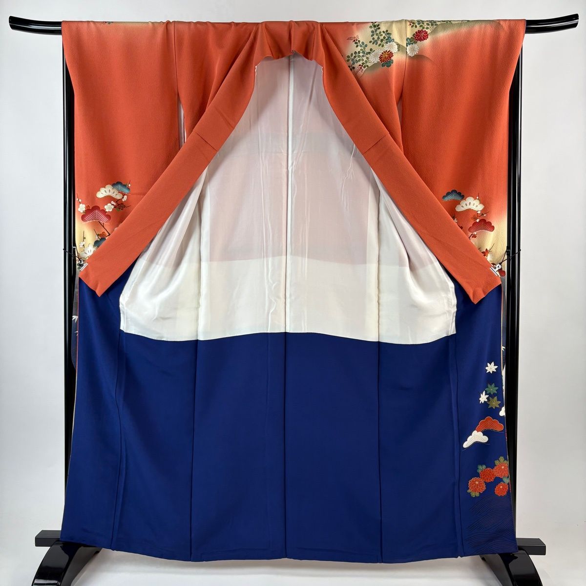 振袖 身丈163cm 裄丈67cm M 袷 花井幸子 ふき綿仕立て 落款 御所車