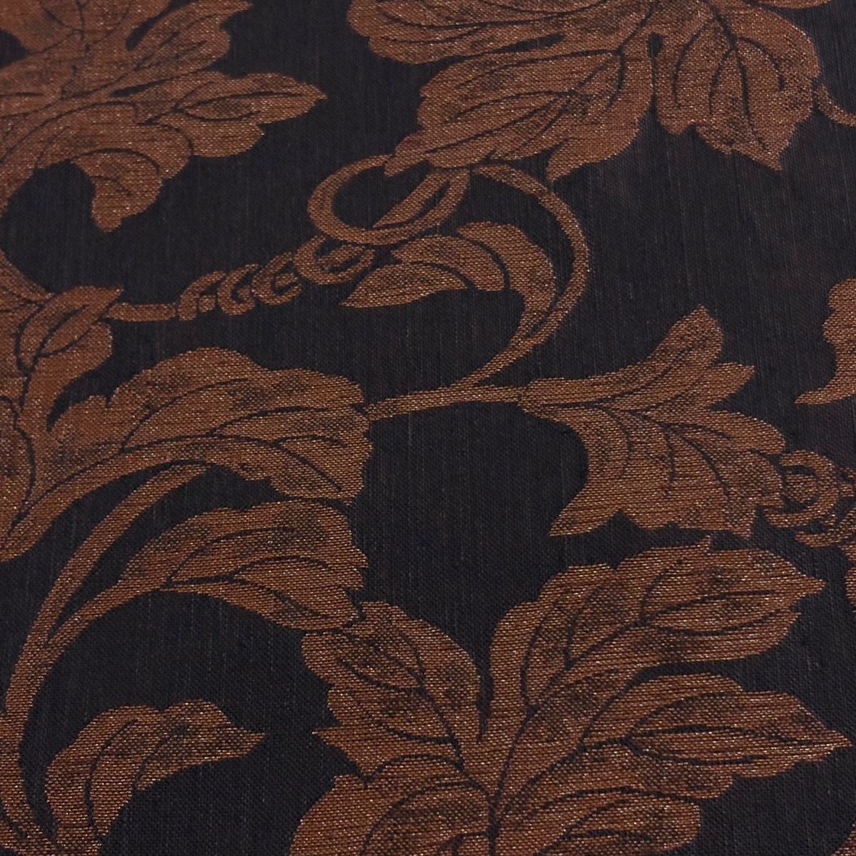 開き名古屋帯 勝山織物 落款 葡萄唐草 箔 墨色 正絹