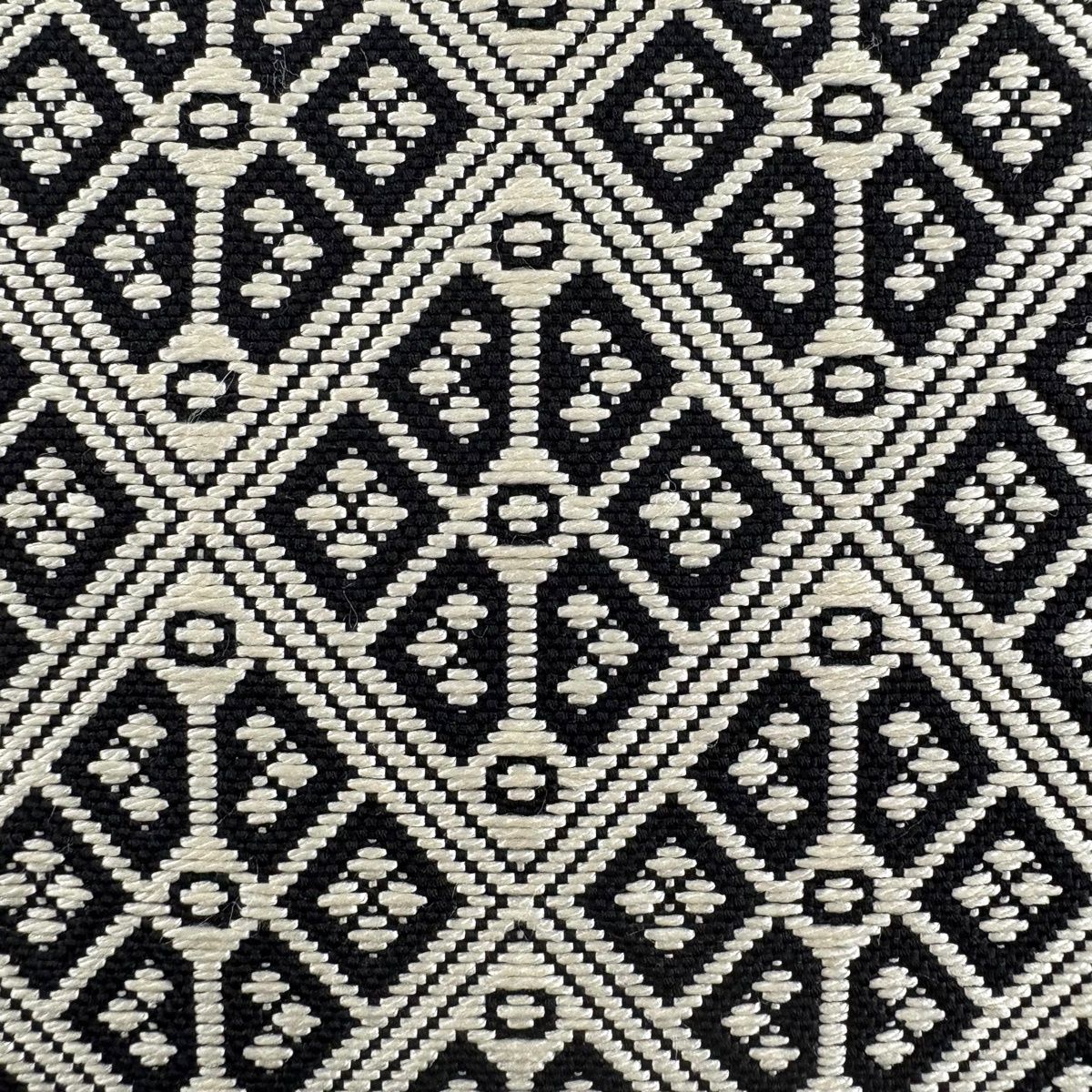 名古屋帯 こぎん刺し 八寸名古屋帯 斜め格子 菱 黒 正絹