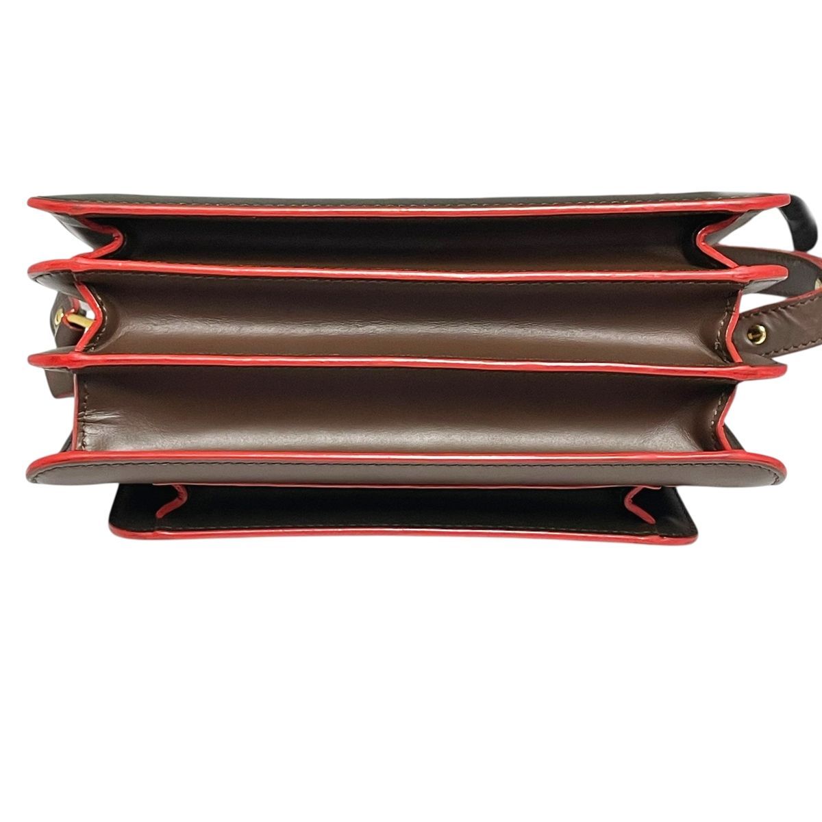 【中古】 marni マルニ  レザーショルダーバッグ ブラウン カーキ系 ゴールド金具 ストラップ調整可能 レディース 25024068 MK 中古】 marni マルニ レザーショルダーバッグ ブラウン カーキ系