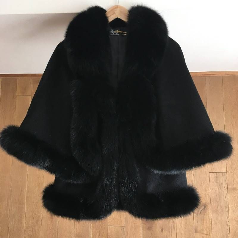 極美品 sagafursサガファー フォックスファートリミング カシミヤ混