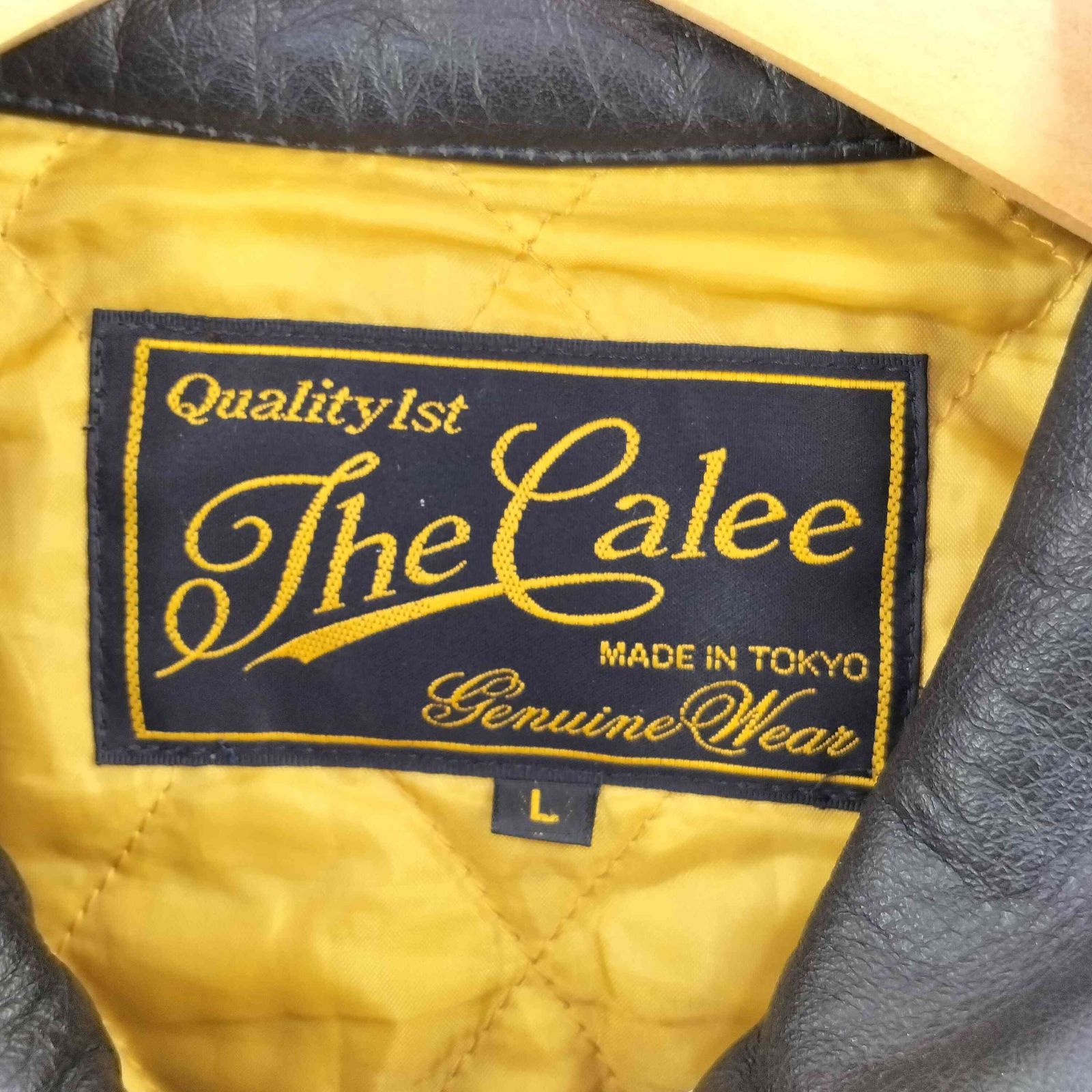 CALEE(キャリー) レザーシングルライダースジャケット メンズ import：L 【中古】【ブランド古着バズストア】 キャリー CALEE レザーシングルライダースジャケット メンズ import：L