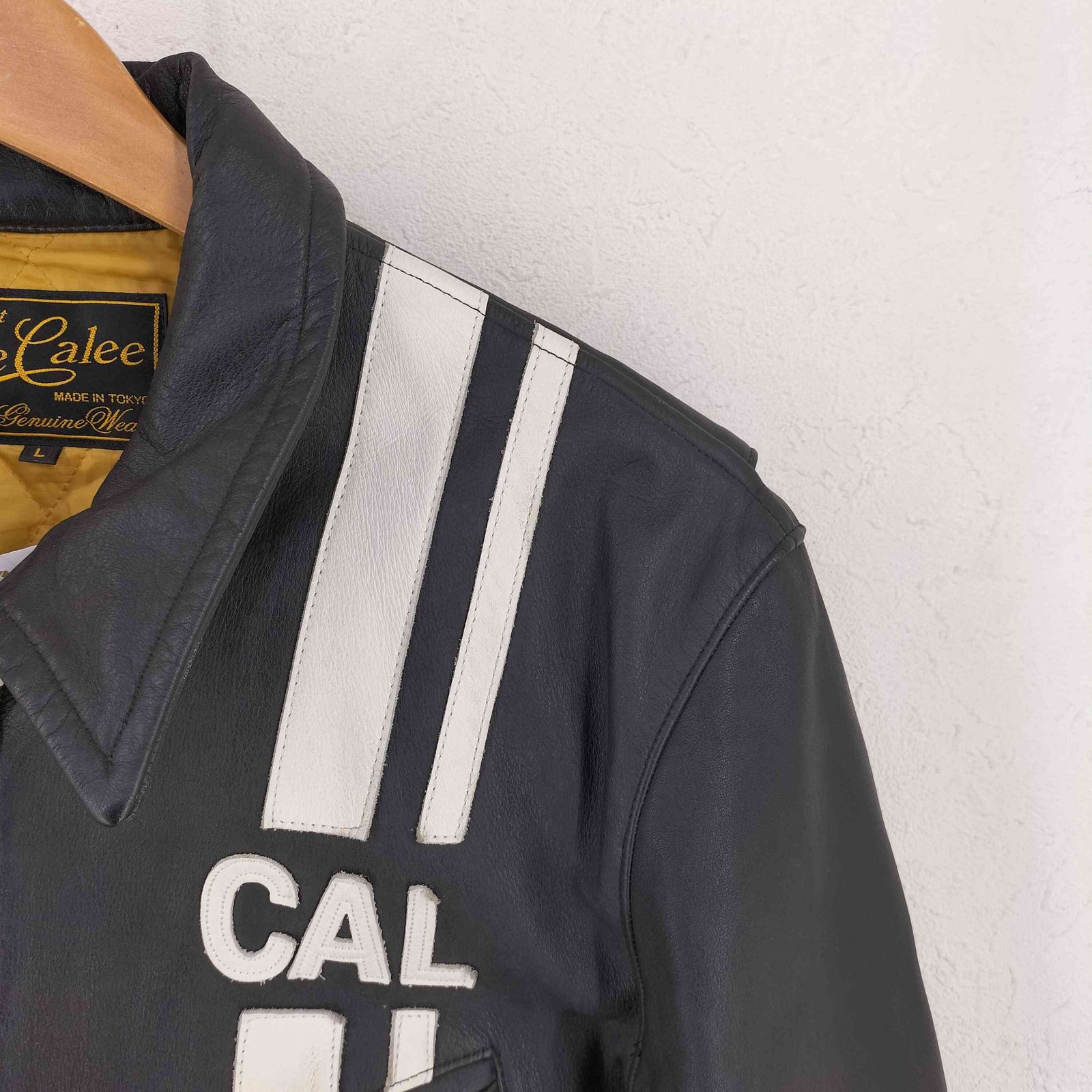 キャリー CALEE レザーシングルライダースジャケット メンズ import：L