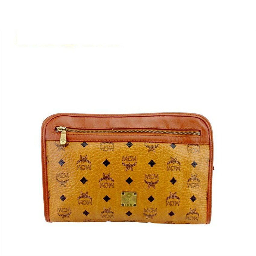 エム・シー・エム MCM クラッチバッグ ロゴグラム ヴィセトス ライトブラウン ブラウン ブラック レディース 