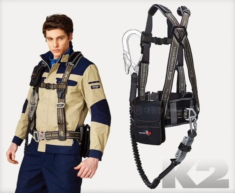 K 2 ハーネス 型 上半身式 安全ベルト 締め紐