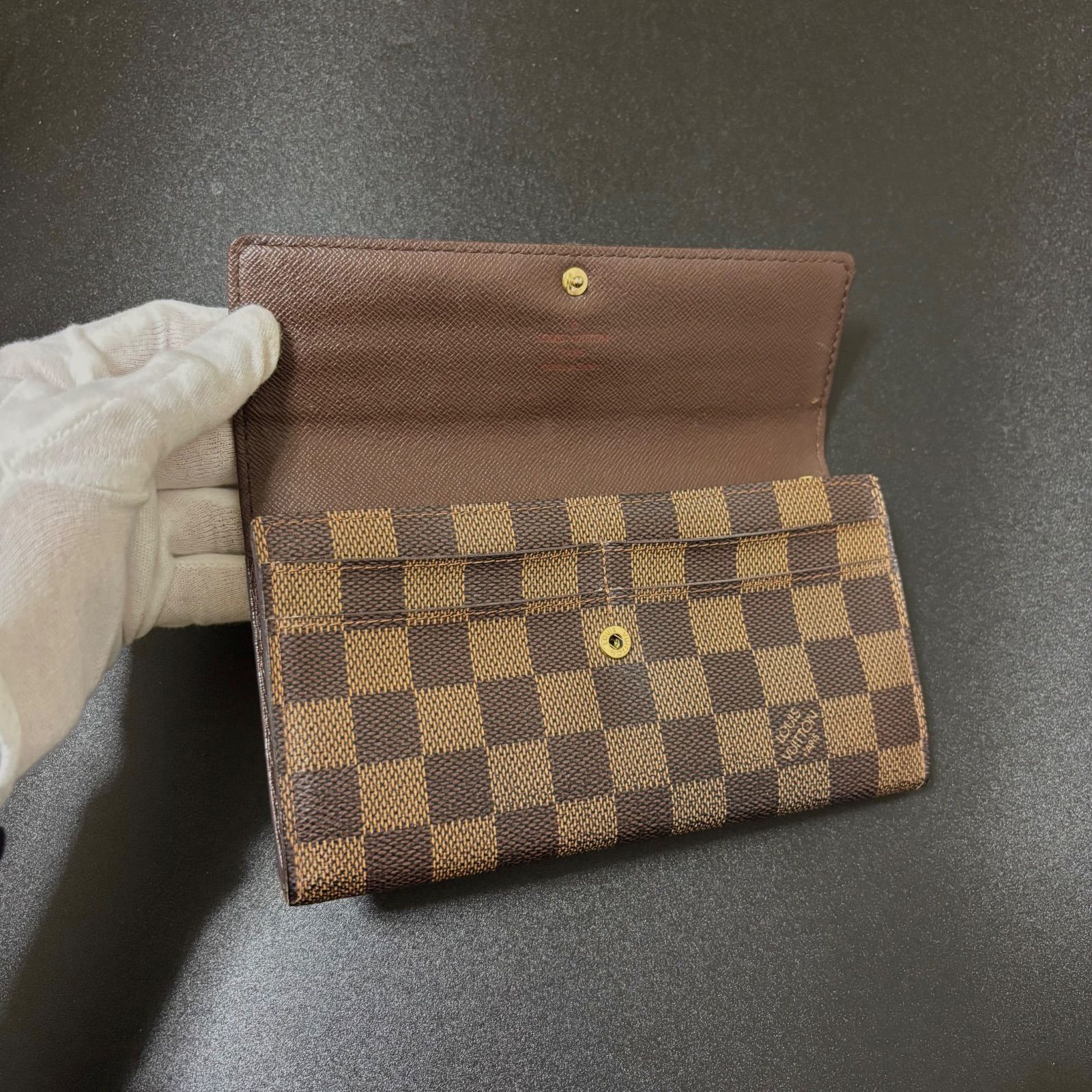 ルイヴィトン ダミエ エベヌ ポルトフォイユ サラ 二つ折り財布 t21 ポルトフォイユ サラ 旧型 ダミエ エベヌ Louis Vuitton ルイ