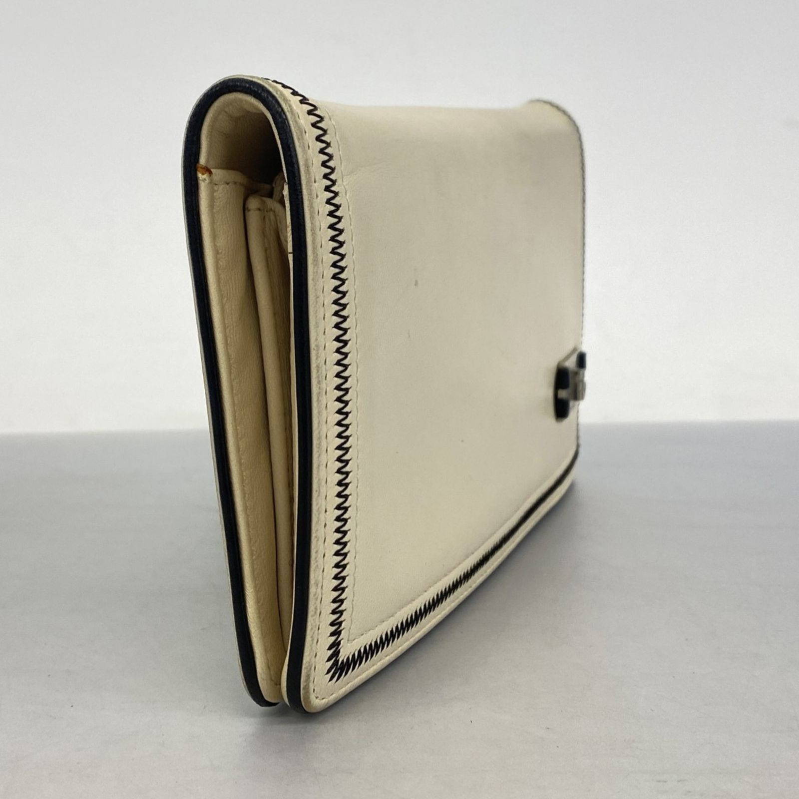 シャネル Chanel 長財布 2 55 レザー ベージュ ブラック レディース