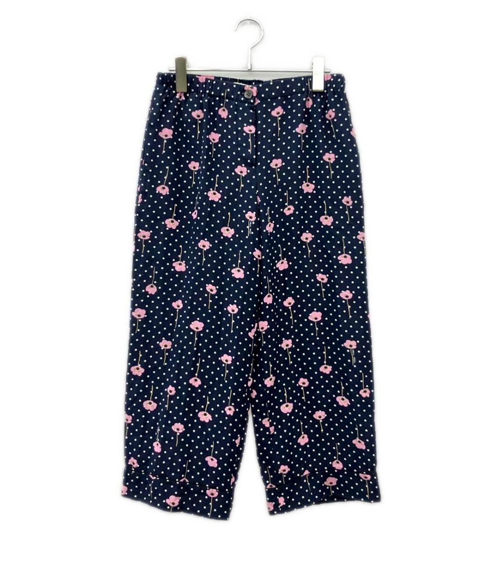 ミュウ 花柄 ドット柄パンツ シルク 七分丈 レディース SIZE 38 M Miu
