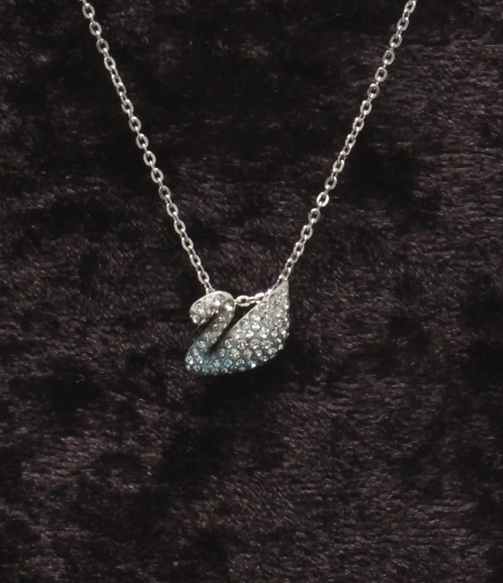 美品 スワロフスキー ネックレス スワンモチーフ 白鳥モチーフ