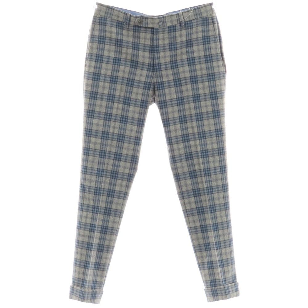 ジーティーアー G T A BEAMS F別注 ウール チェック ドレススラックスパンツ グレー サイズ46 メンズ