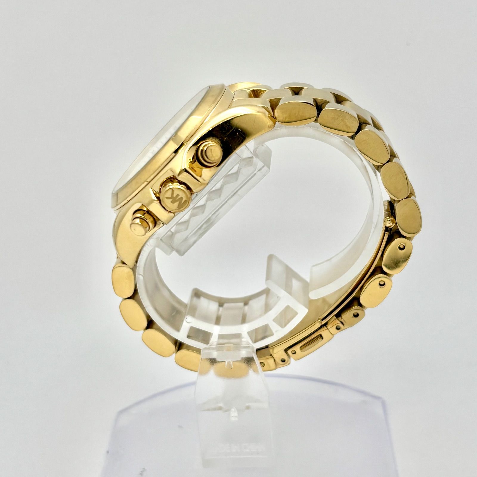 箱付/外観美品/新品電池】MICHAEL KORS マイケルコース クロノグラフ 