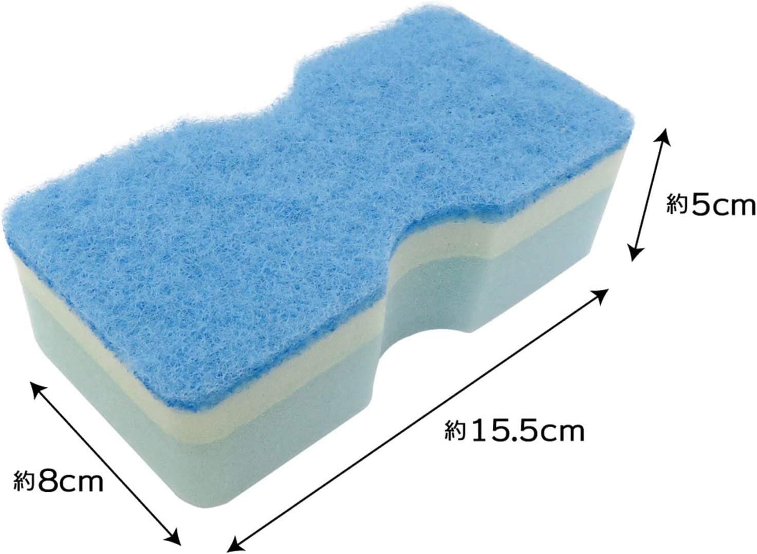オーエ バススポンジ ブルー 約縦15.5 cm×横8 cm×高さ5 cm CK キズをつけにくく 汚れ しっかり落とす 風呂 清掃 入り