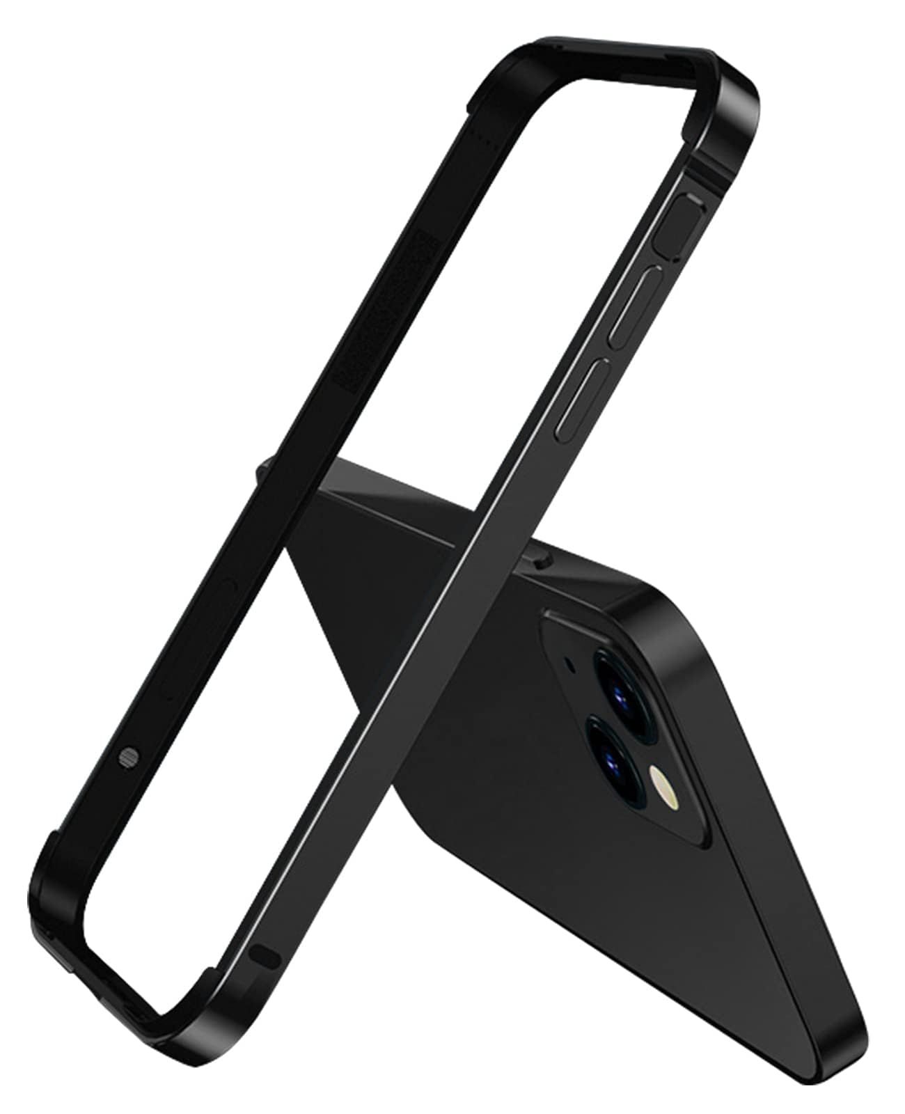 新品 iPhone 14 用 バンパー iPhone13 用 バンパー iPhone13 Pro 用 アルミ バンパー ストラップホール付き [アルミ+シリコン 二重構造] レンズ保護 耐衝撃 軽量 アルミサイドバンパー フレーム 携帯ケ