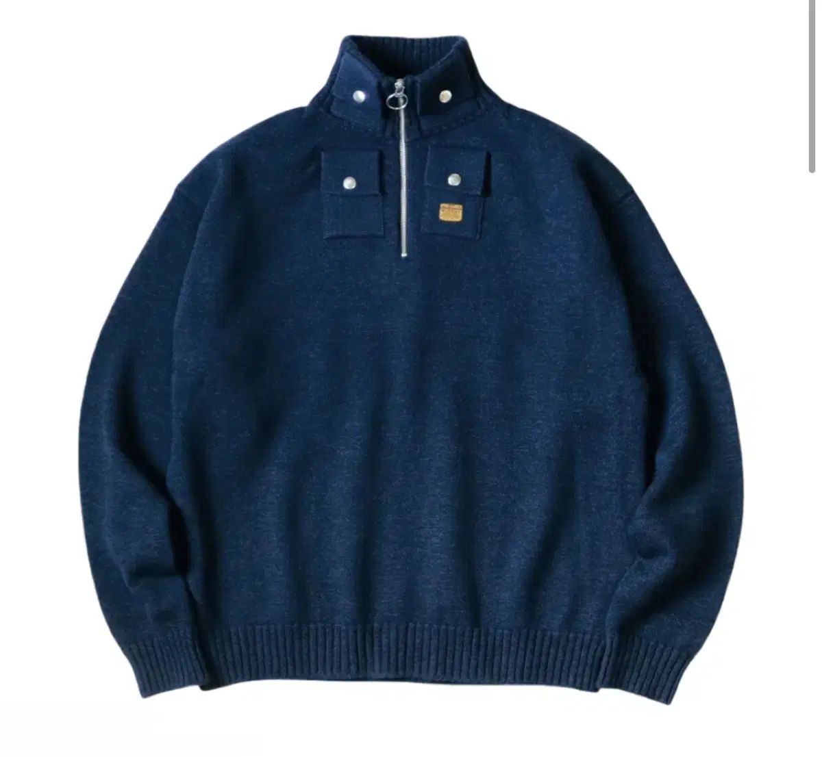 KAPITAL 8 G コットン ウール ニッケル 4 ハーフ ジップセーター ネイビー 1