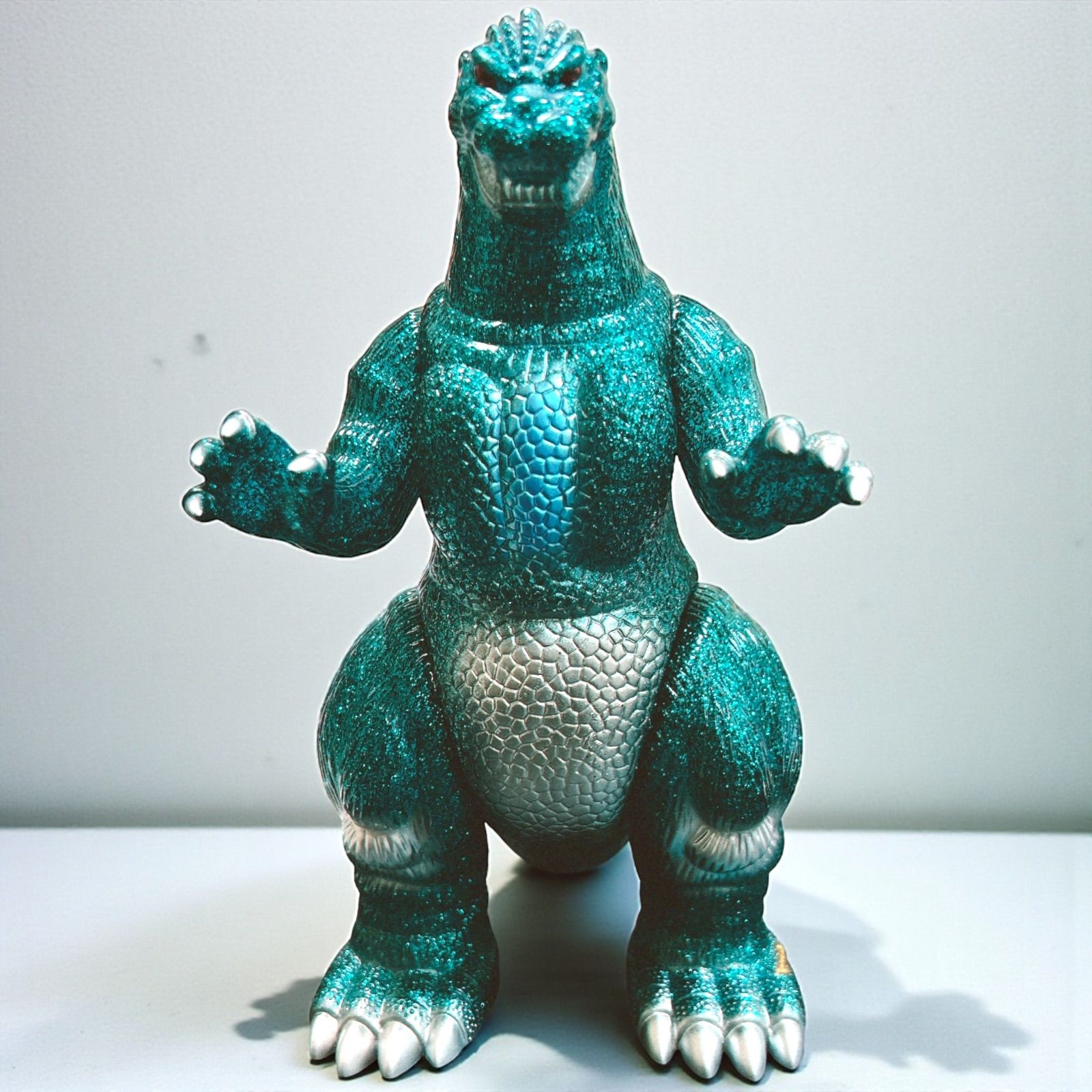 激レア マルサン ラメ入りゴジラ 緑 ソフビ フィギュア - メルカリ