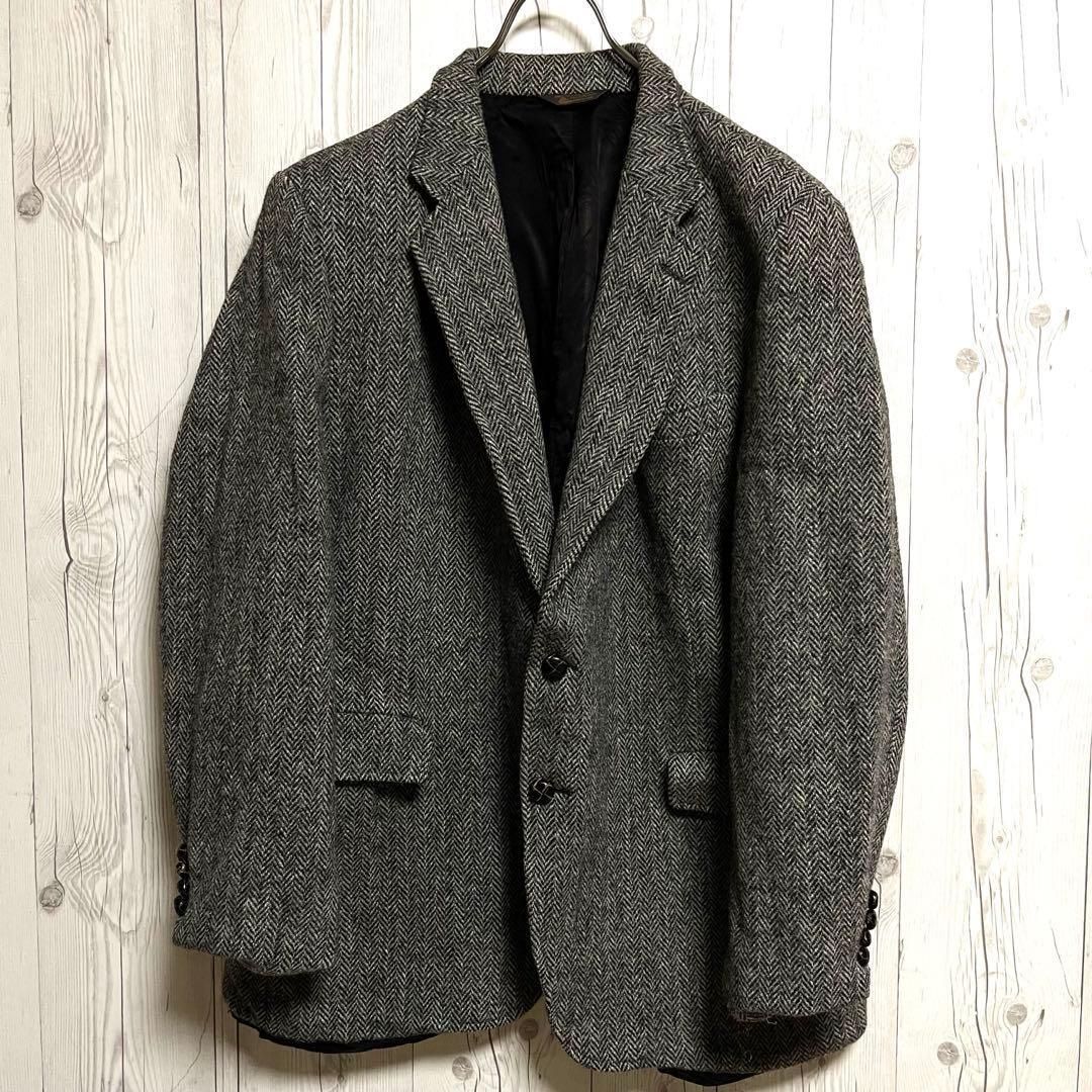Harris Tweedハリスツイード　テーラードジャケット グレー　管理番号付 Harris Tweed ハリスツイード テーラードジャケット グレー系 管理番号