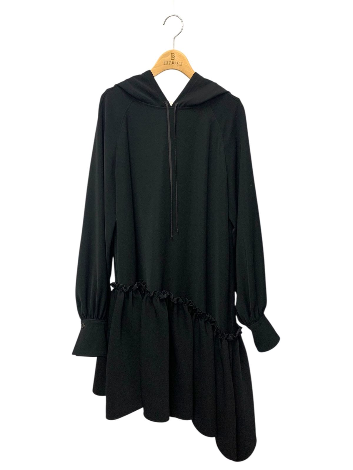 アディアム 42221 ワンピース S ブラック フーディフリル