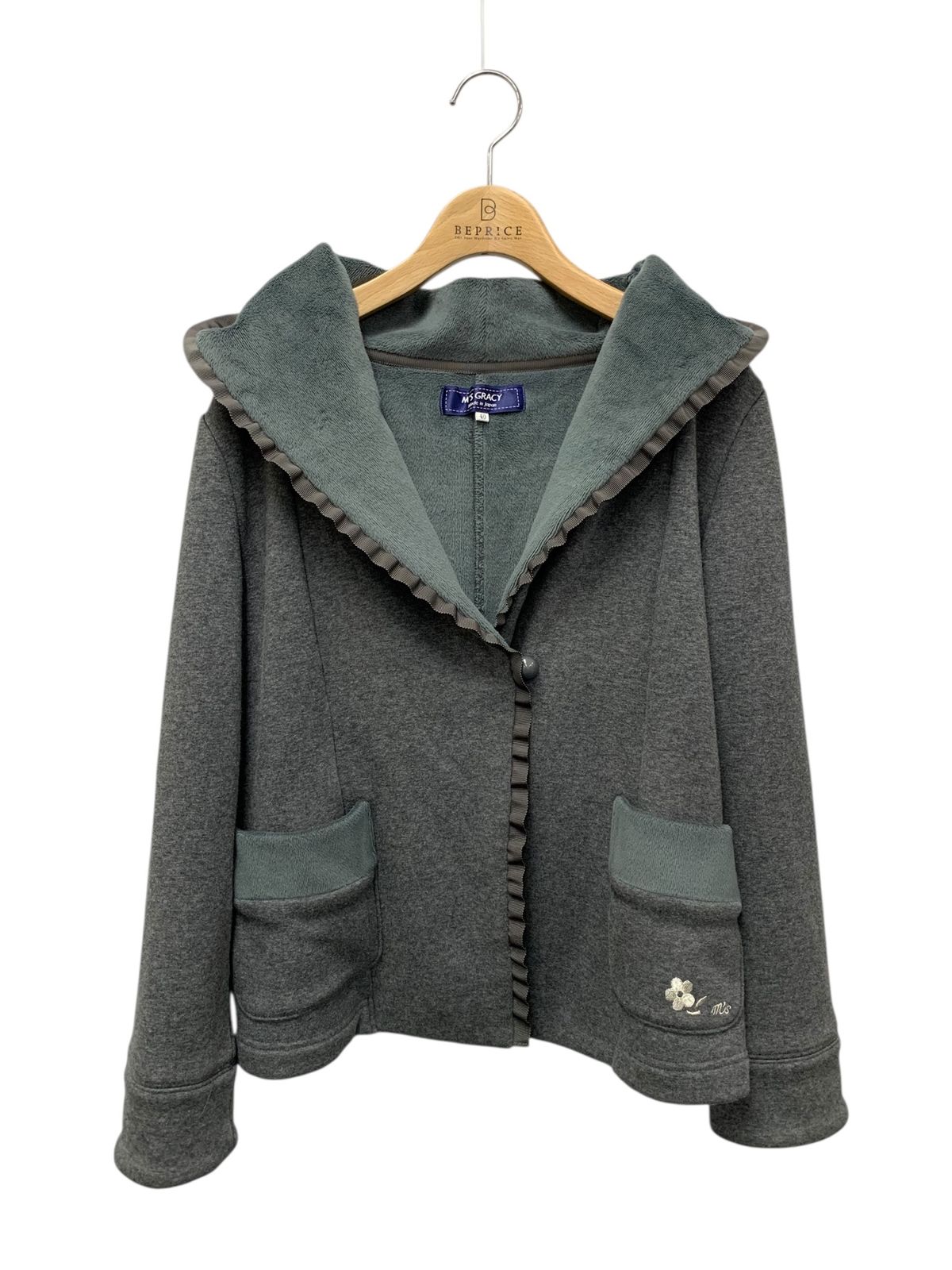 エムズグレイシー ボンバーヒート フリル パーカー フーテッド エムズグレイシー ボンバーヒートハーフジャケット 114514 パーカー 40