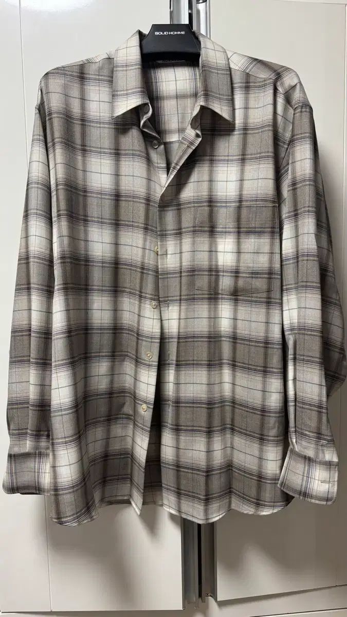 AURALEE SUPER LIGHT WOOL CHECK SHIRT BROWN 23 AW
