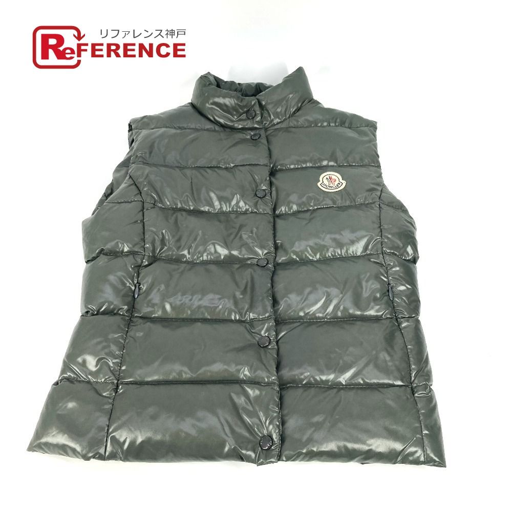良品✨モンクレール ダウンベスト ロゴワッペン ポリエステル カーキ MONCLER モンクレール ダウンベスト ロゴ ワッペン ナイロン カーキ