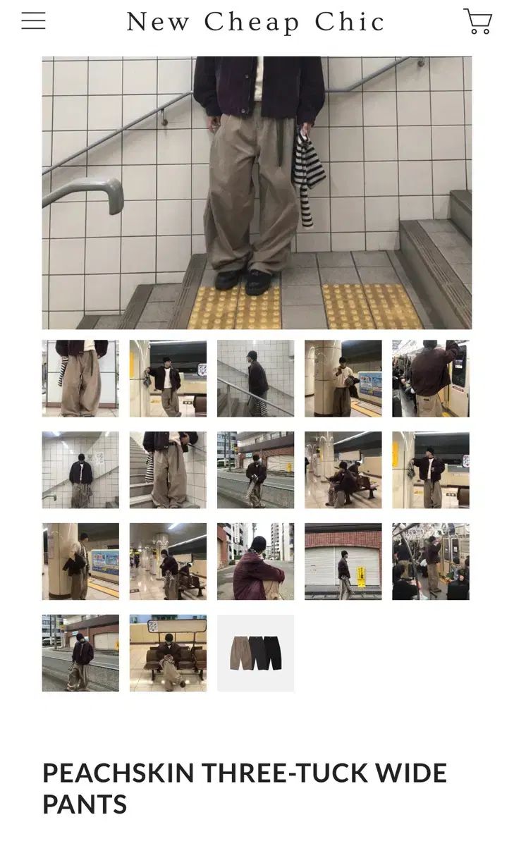 NEWCHEAPCHIC PEACHSKIN THREE TUCK WIDE PANTS