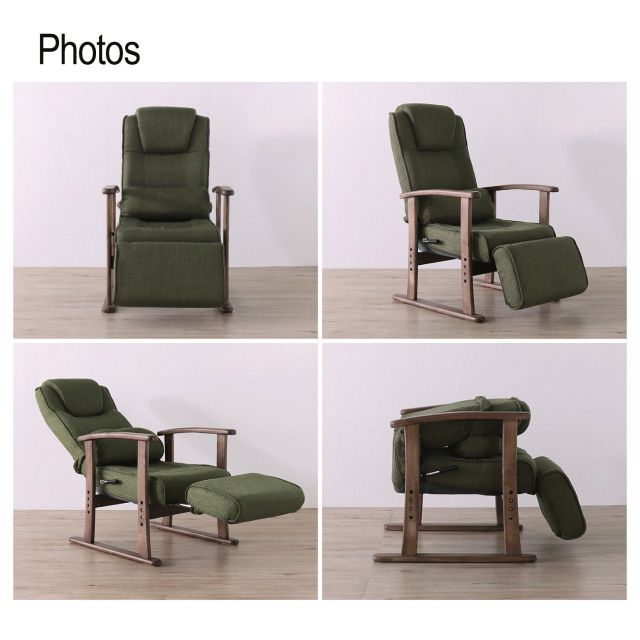 よりリラックスできるリクライニングチェア グリーン 座椅子