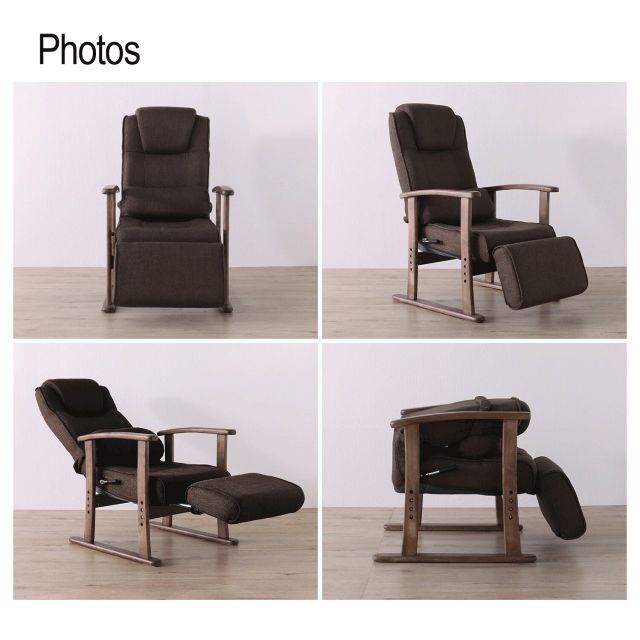 よりリラックスできるリクライニングチェア ダークブラウン 座椅子