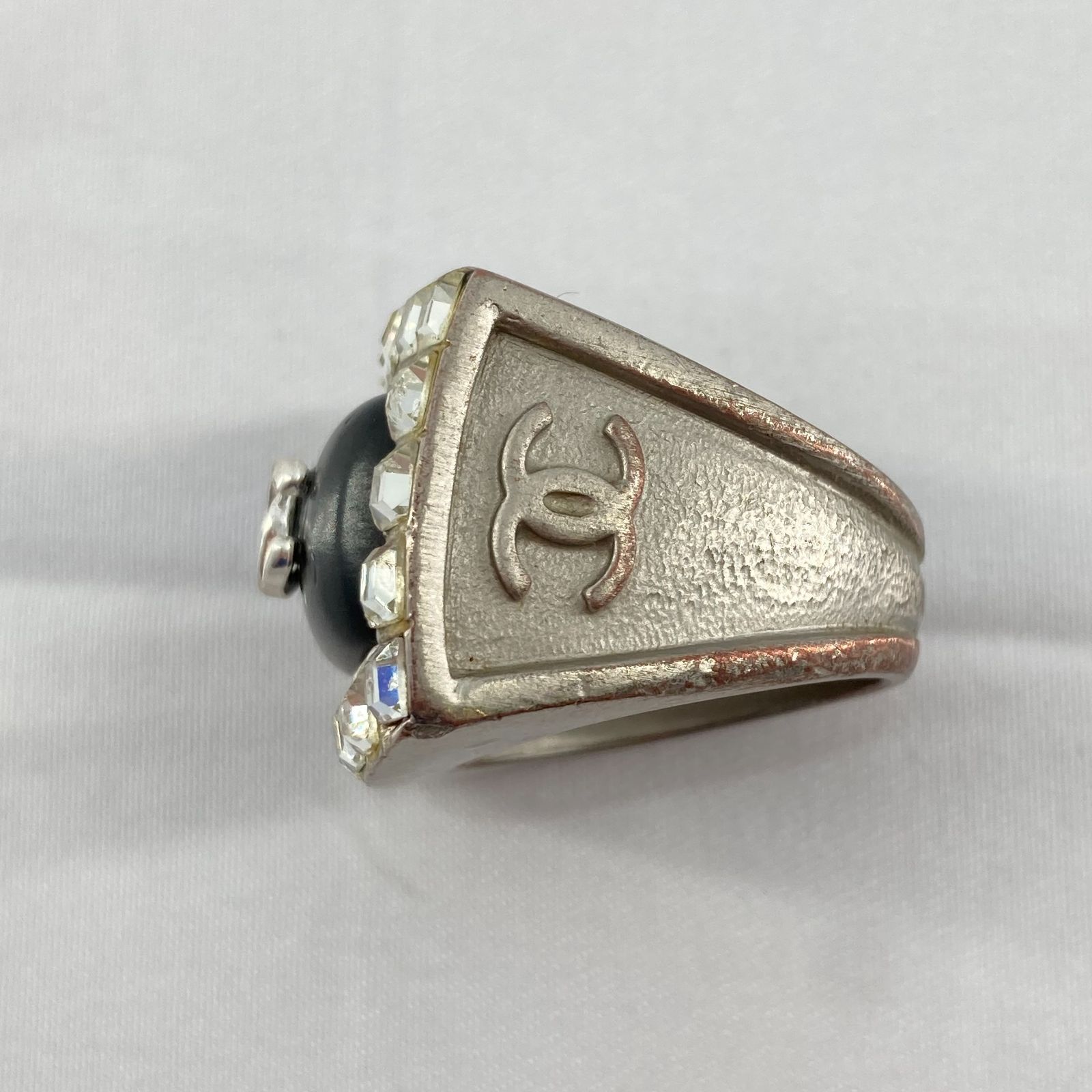 CHANEL（シャネル）クリスタルラインストーンリング 指輪 シルバー