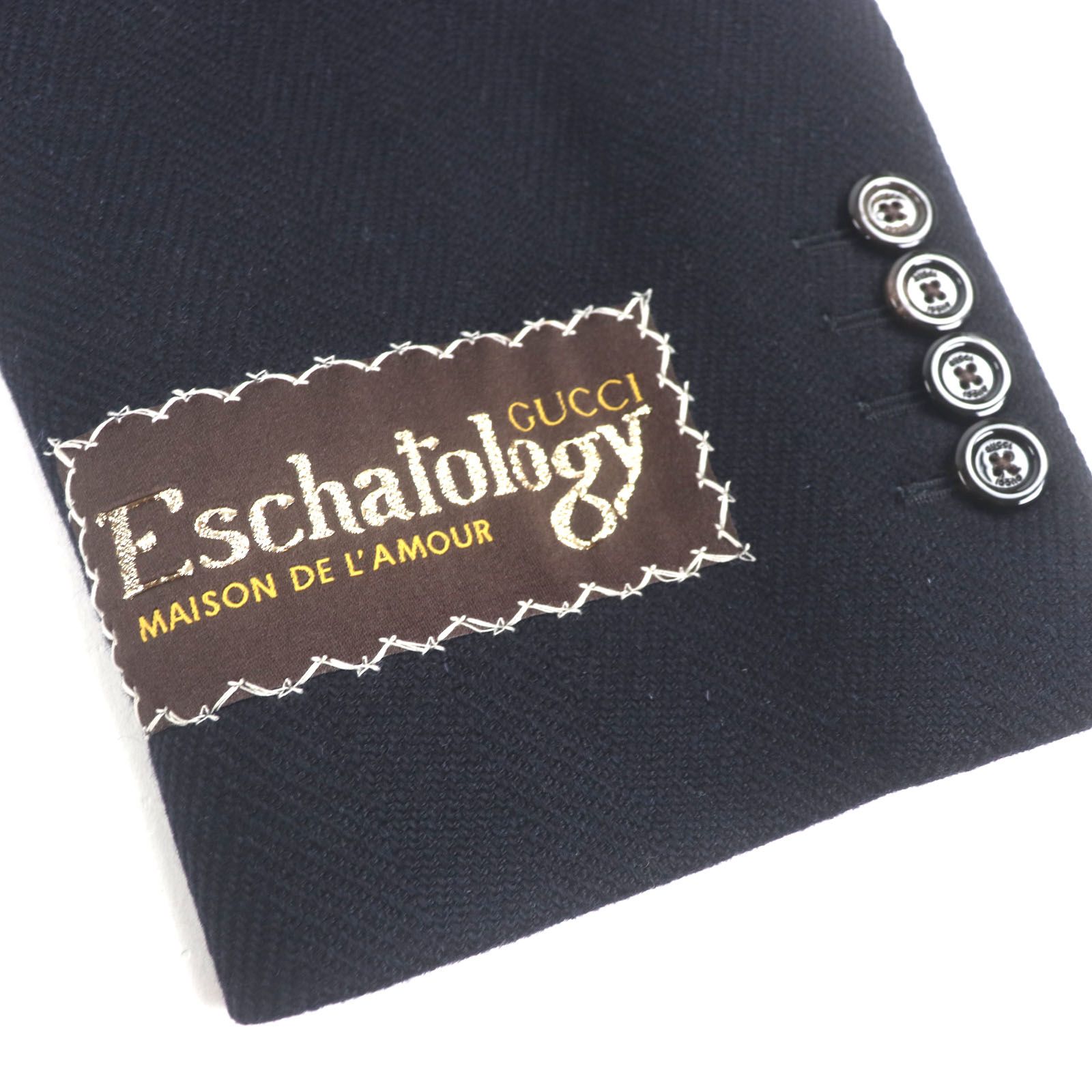 GUCCI ヘリンボーン チェスターコート 中古・古着通販】GUCCI (グッチ) 22AW ZAFUT ウールヘリンボーンダブル