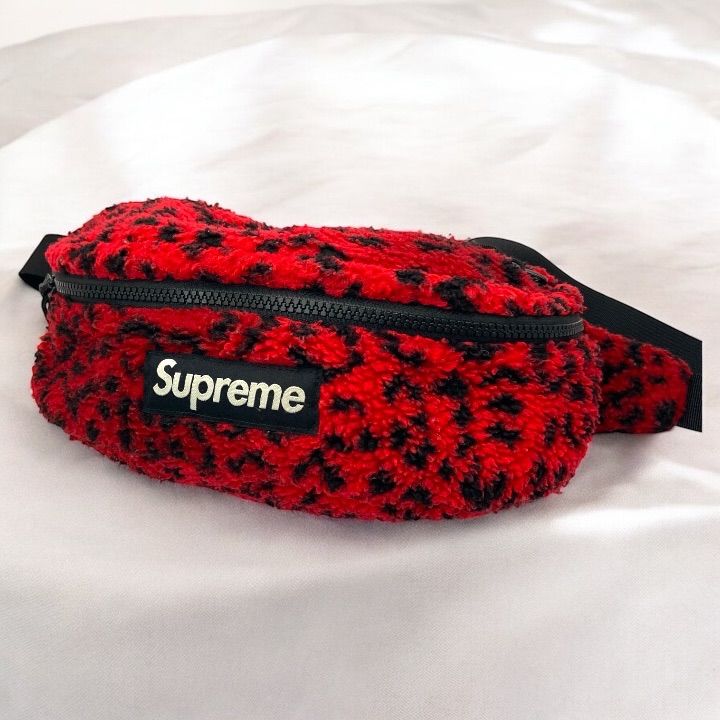Supreme 17AW Leopard Fleece Waist Bag 赤【スカーレットセレクト