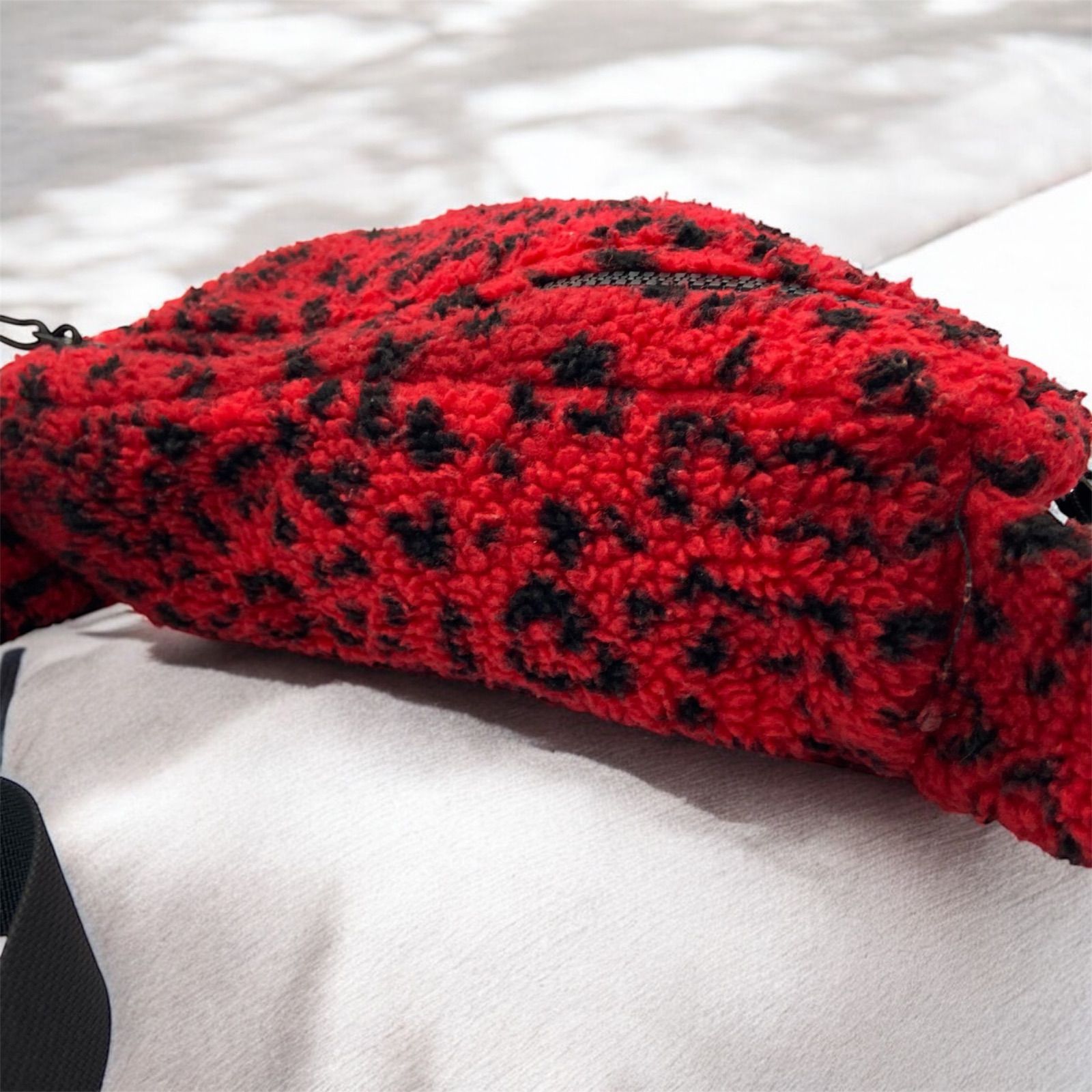 Supreme 17AW Leopard Fleece Waist Bag 赤 レオパード ボディバッグ 
