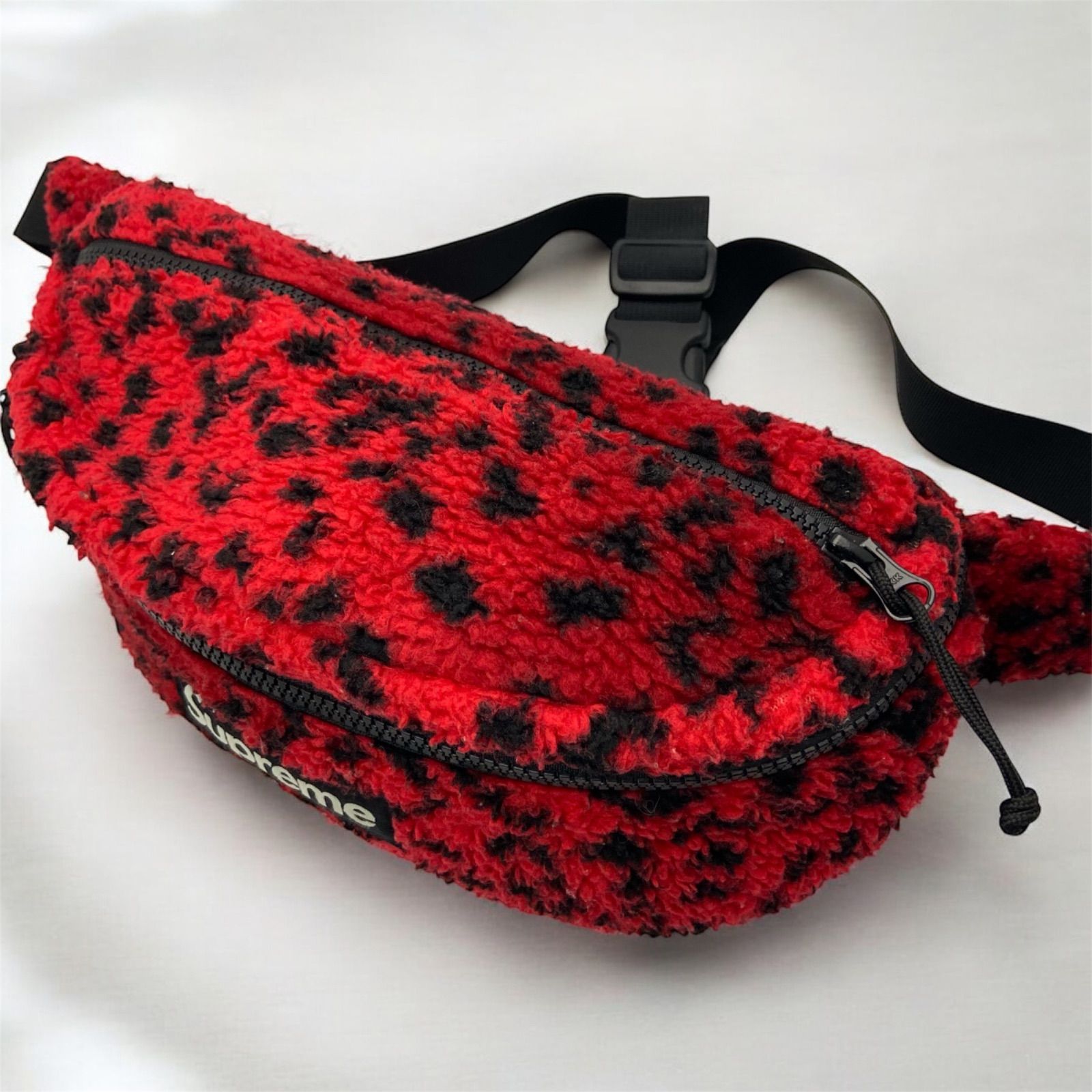 Supreme 17AW Leopard Fleece Waist Bag 赤【スカーレットセレクト