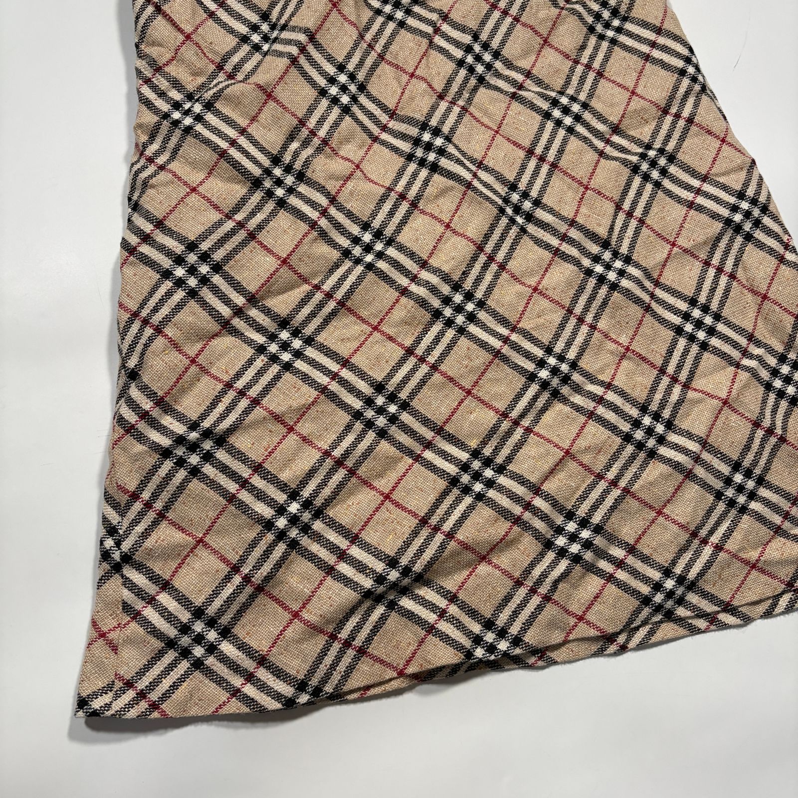 BURBERRY バーバリー ノバチェック シルク リネン ロングスカート
