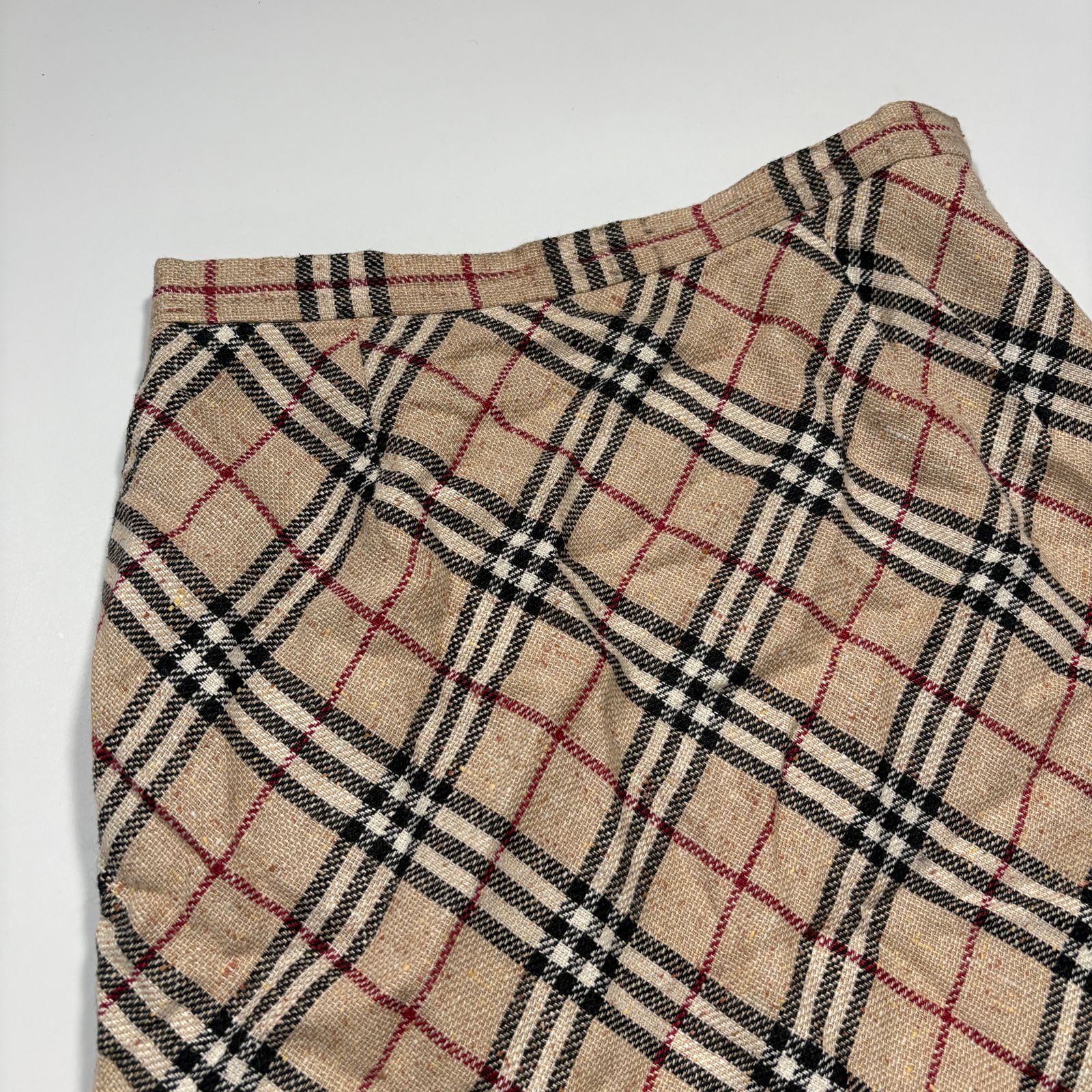 BURBERRY バーバリー ノバチェック シルク リネン ロングスカート フ ハイブランド 麻 絹