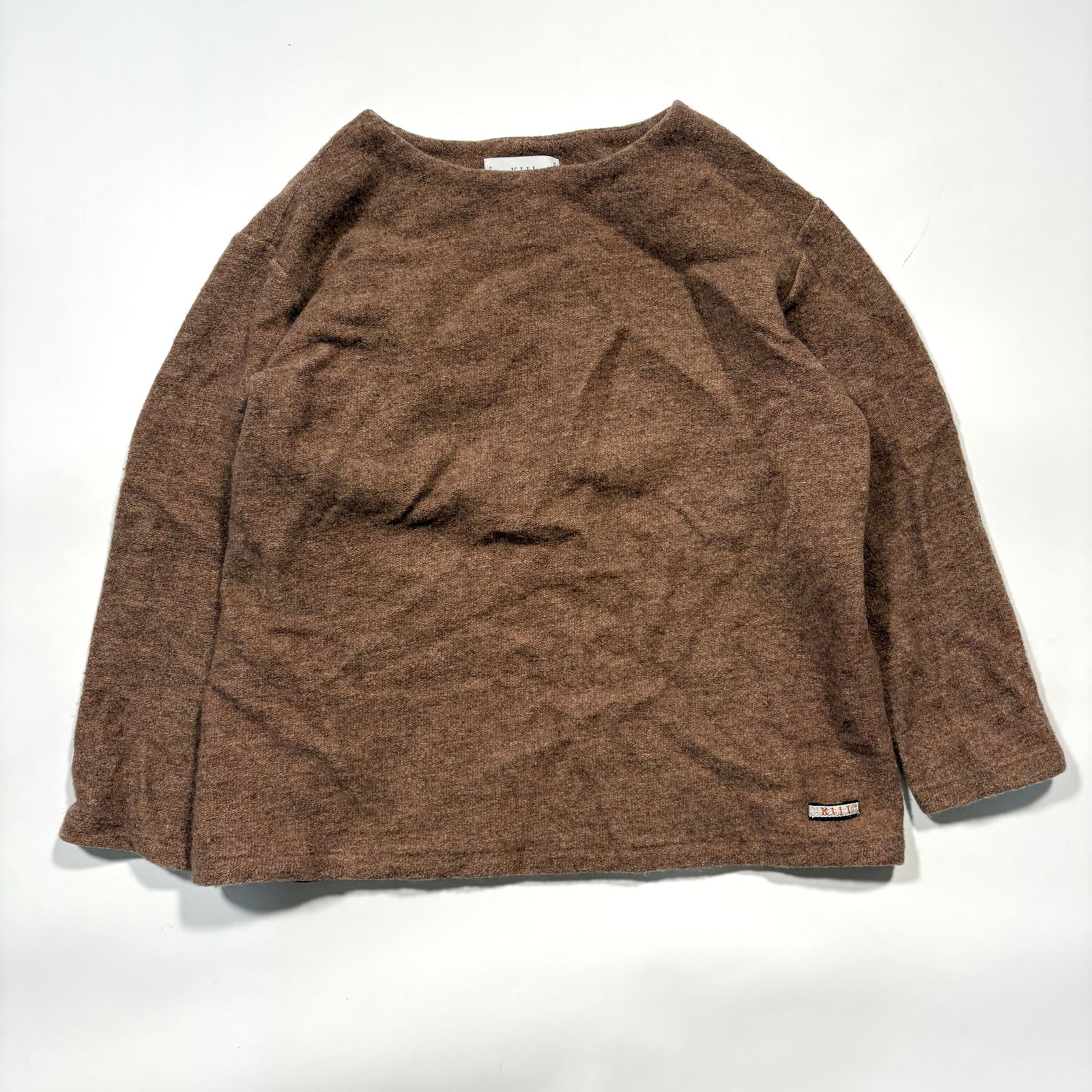 KIJI キジ ニット セットアップ フラワー スリット スカート ブラウン