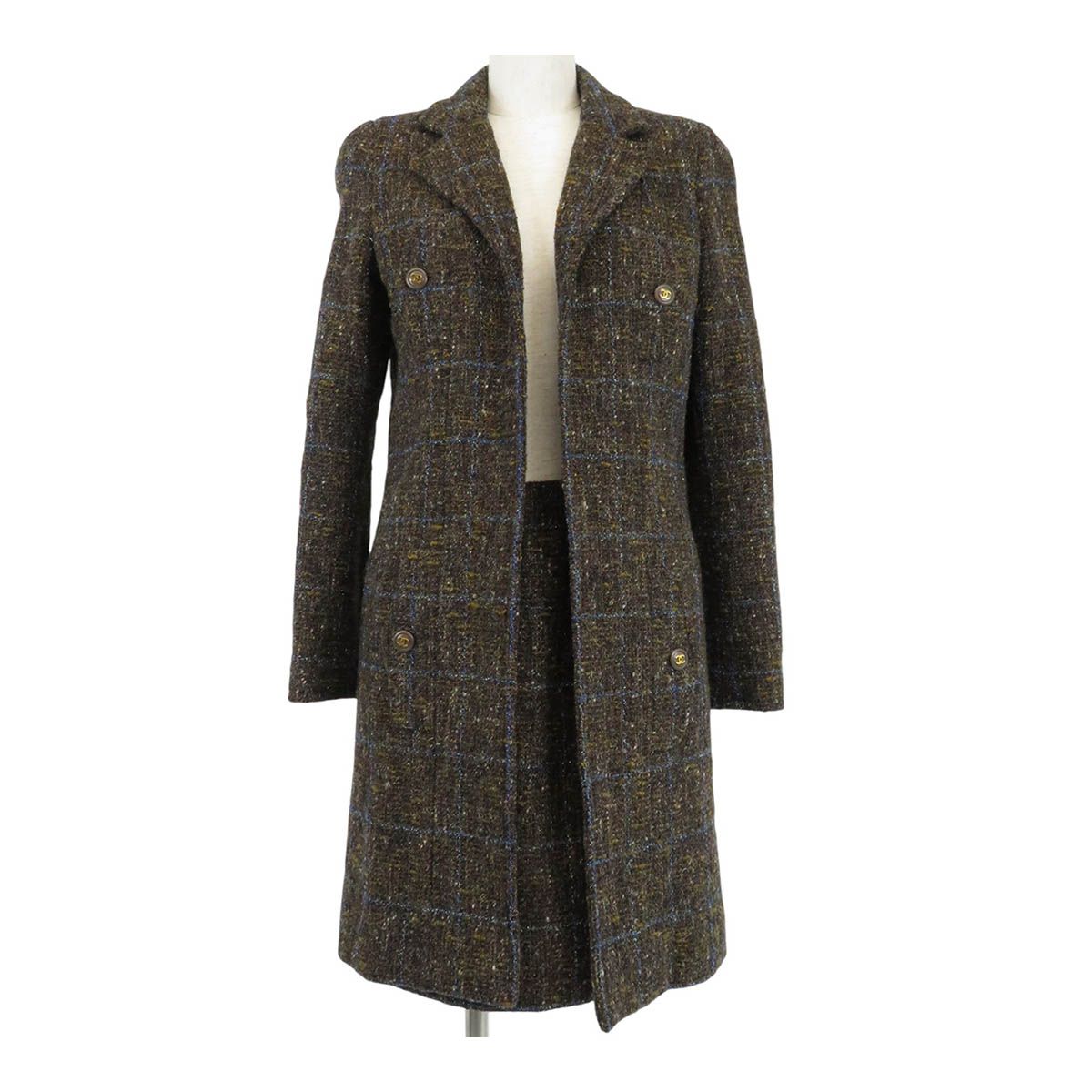 シャネル ココマーク ヴィンテージ ツイード セットアップ レディース ブラウン系 CHANEL アパレル 小物